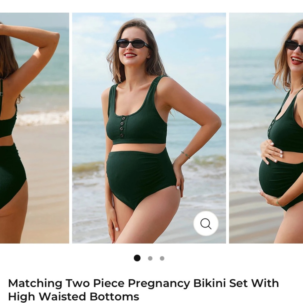 Summer Mae Matching Two Piece Pregnancy Bikini Set With High Waisted Bottoms med